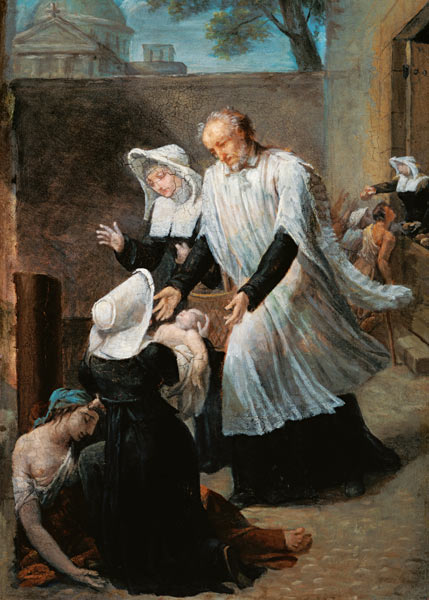 St. Vincent de Paul Helping the Plague-Ridden de Antoine Ansiaux