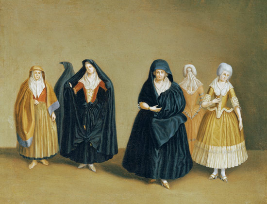 Ladies of the Knights of Malta with their Maid Servant de Antoine de Favray