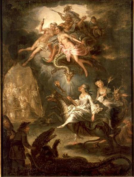 The Arrival at the Sabbath and the Homage to the Devil de Antoine Francois Saint-Aubert