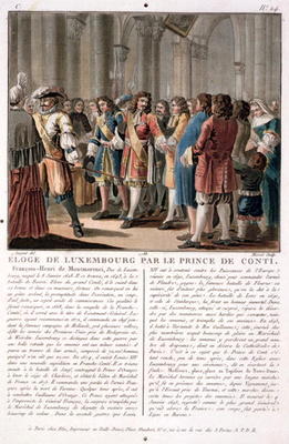 The Prince de Conti (1664-1709) praises the Duke of Luxembourg (1628-95) after his victory at the Ba de Antoine Louis Francois Sergent-Marceau
