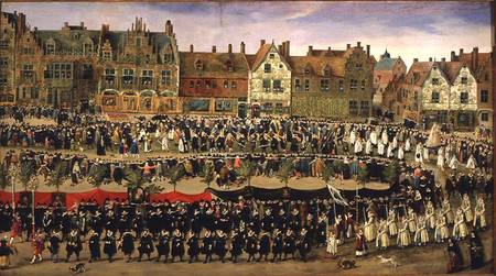 Procession of the Maids of the Sablon in Brussels de Antoine or Anthonis Sallaert