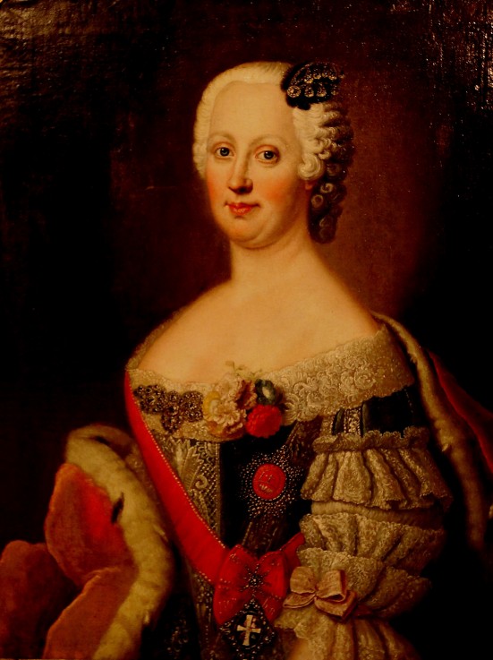 Portrait of Johanna-Elizabeth, Electress of Anhalt-Zerbst (1712-1760), Mother of Catherine II de Antoine Pesne