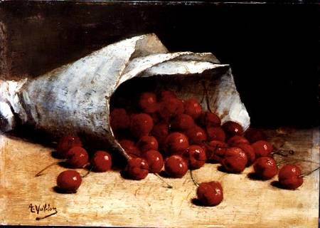 A spilled bag of cherries de Antoine Vollon
