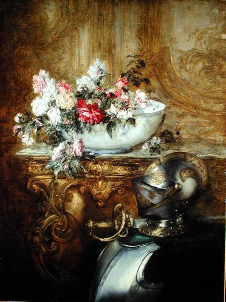 Still Life of a Bowl of Flowers de Antoine Vollon