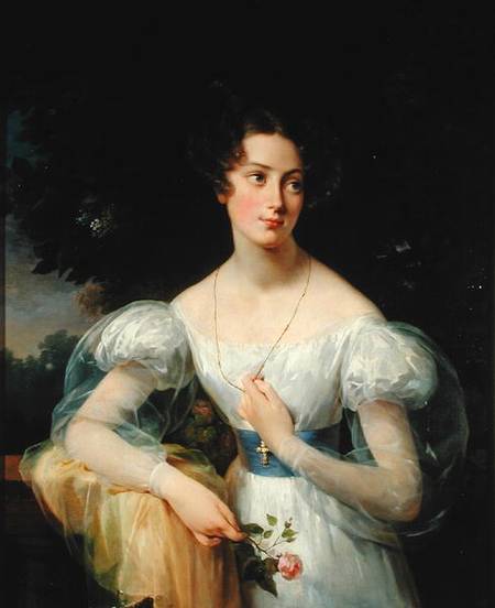Portrait of Hortense Ballu, future Madame Alphonse Jacob-Desmalter de Antoinette Cecile Hortense Lescot Haudebourt