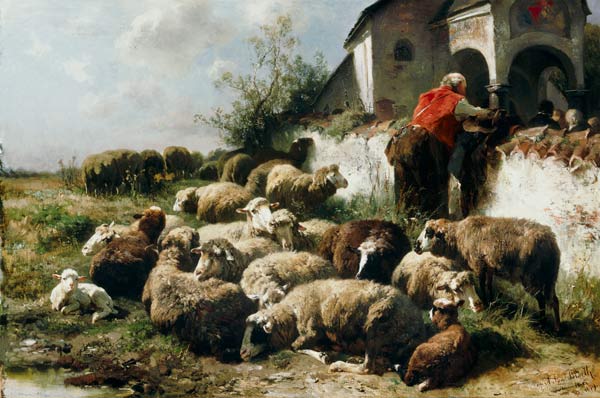 El rebaño de ovejas de Anton Braith