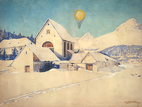 Winterlandschaft mit Ballon de Anton Christoffel