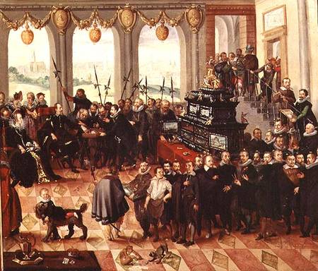 Presentation of the Pomeranian Kunstschrank to Duke Philip II of Pomerania-Stettin (1606-18) de Anton Mozart