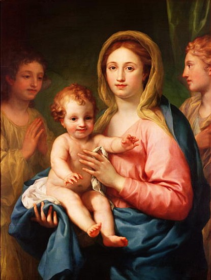 Madonna and Child with Two Angels, 1770-73 de Anton Raffael Mengs