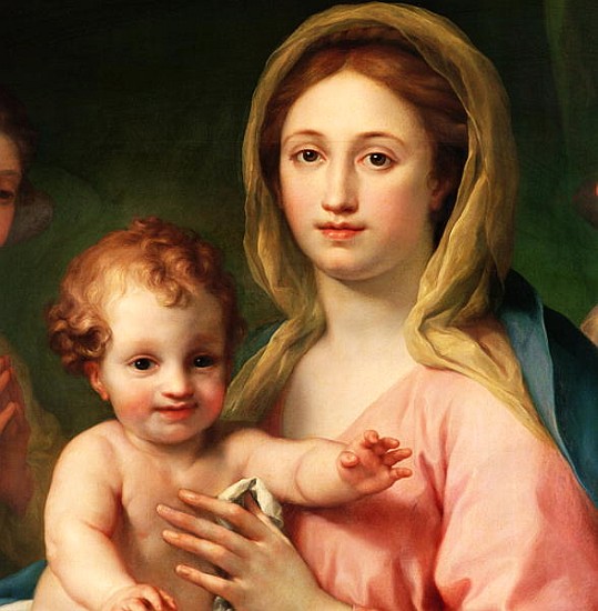 Madonna and Child with Two Angels, 1770-73 (detail of 91576) de Anton Raffael Mengs