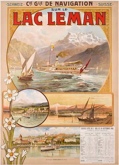 Poster advertising Lac Leman , Switzerland de Anton Reckziegel