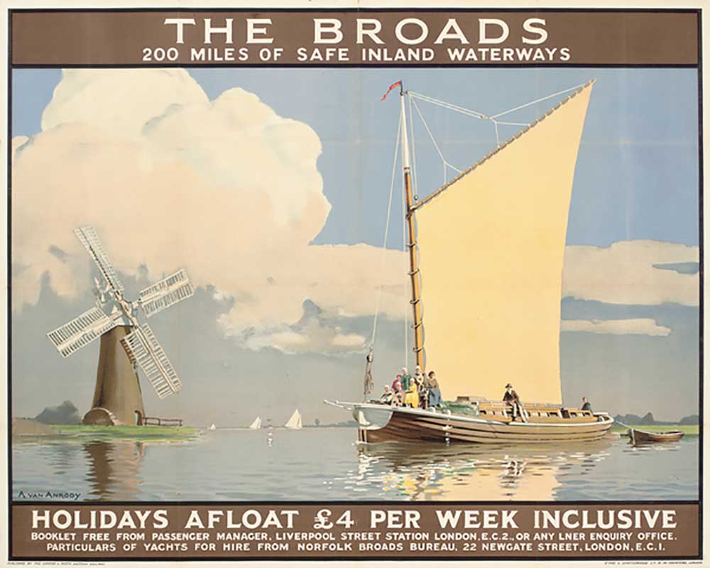 The Broads: Holidays Afloat, an advertising poster de Anton van Anrooy