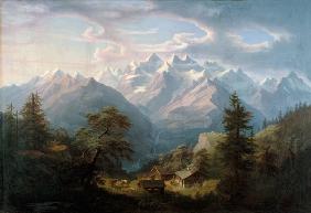 Vista de Hasliberg sobre los Alpes elevados