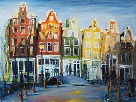 Houses of Amsterdam, 1999 (oil on canvas) 