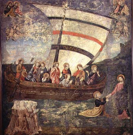 Christ walking on the water, after the 'Navicella' by Giotto de Antoniazzo Romano
