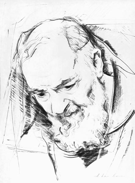 Study for a Padre Pio Monument, 1979-80 (charcoal on paper) (b&w photo)  de Antonio  Ciccone