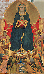 Himmelfahrt Mariae  umgeben von acht Engeln. de Antonio di Francesco