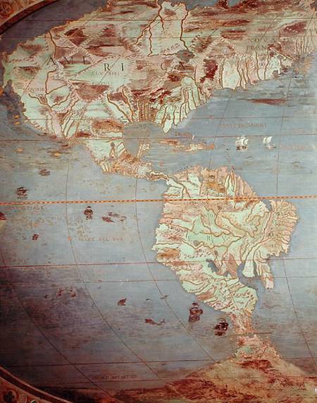 Map of North and South America, from the 'Sala Del Mappamondo' (Hall of the World Maps' de Antonio Giovanni de Varese