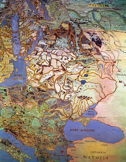Map of Central Europe, from the ''Sala Del Mappamondo'' (Hall of the World Maps) de Antonio Giovanni de Varese