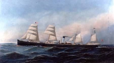 The Steam and Sail Ship `Lydian Monarch' de Antonio Jacobsen