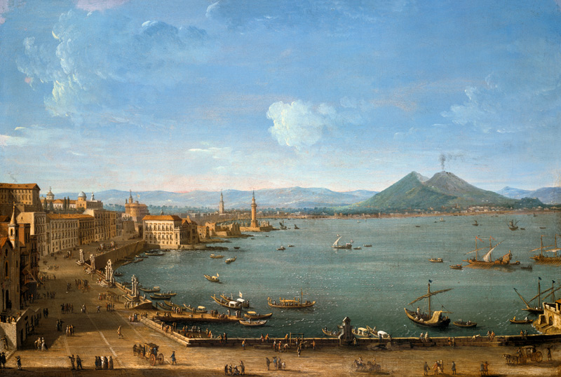 View of Naples from the Bay with Mt. Vesuvius de Antonio Joli