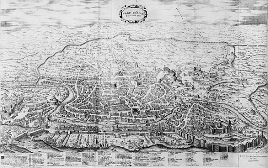 Map of Rome, from the ''Speculum Romanae Magnificentiae'' published in 1562 de Antonio Lafreri