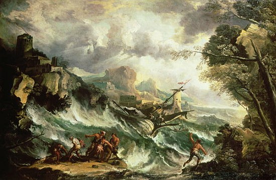 Seascape with Shipwreck, c.1700-07 (also see 123093) de Antonio Marini