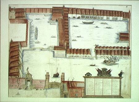 Plan of the Arsenale, Venice  on de Antonio Natale