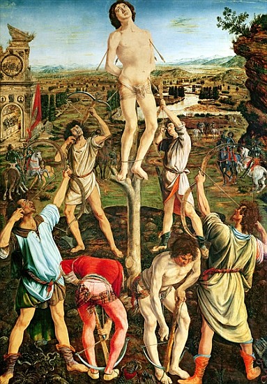 Martyrdom of St. Sebastian, 1475 (oil on poplar) de Antonio Pollaiolo