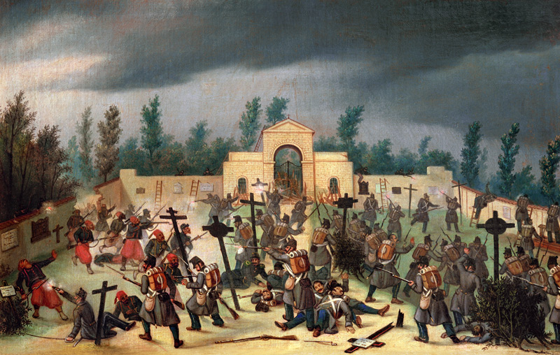 Scene from the Battle of Solferino: Fighting in the Cemetery de Antonio Spandri