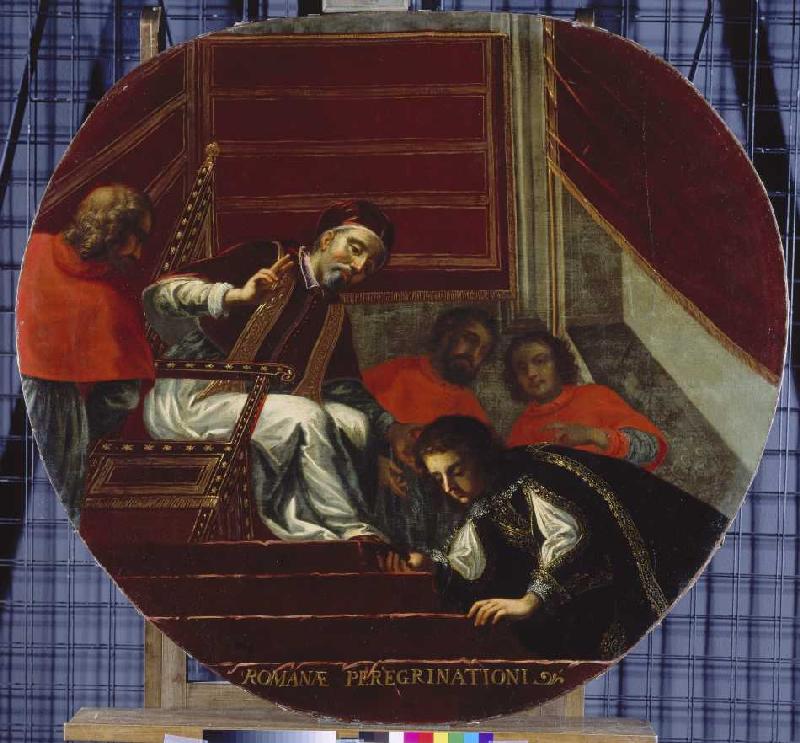 Kurfürst Maximilian I. vor Papst Clemens VIII. in Rom de Antonio Triva