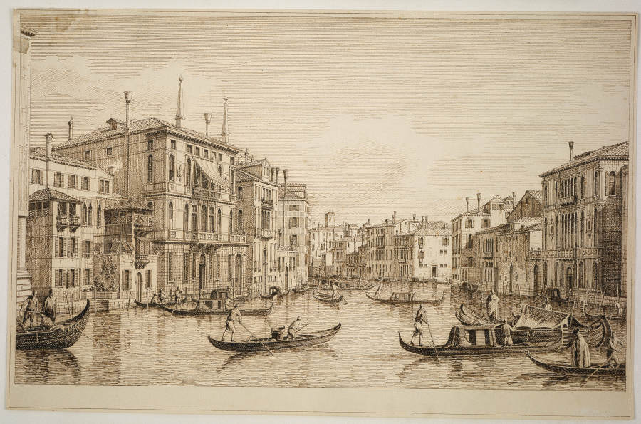 Ansicht des Canal Grande mit dem Palazzo Falier, dem Palazzo Guistinian-Lolin und dem Palazzo Contar de Antonio Visentini