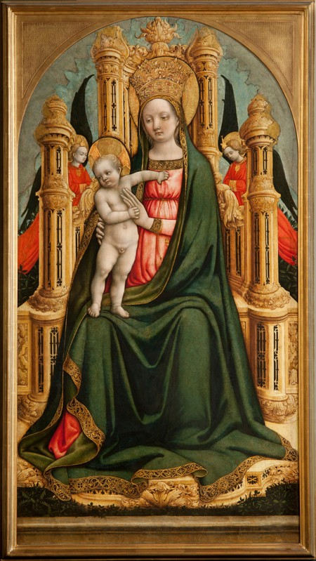 The Virgin and Child Enthroned and Two Angels de Antonio Vivarini