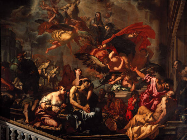 Zanchi, Antonio 1631-1722. ''The Plague in Venice in 1630'', 1666. Detail: The Plague-stricken, St.R de Antonio Zanchi