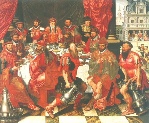 Banquet (the council menbers of Brügge?/ banquet of the king Ahasver or Aartaxerxes de Antoon Claeissens