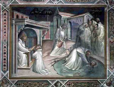 Maurus Saves Placidus, detail the Life of Saint Benedict (c.480-c.550), in the Sacristy de Aretino Luca Spinello or Spinelli
