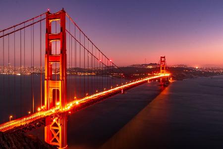 Rosy Night of Golden Gate