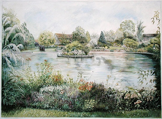Pond with Island, Clay de Ariel  Luke