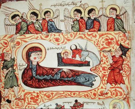 Ms 404 fol.1v The Nativity, from a Gospel de Armenian School