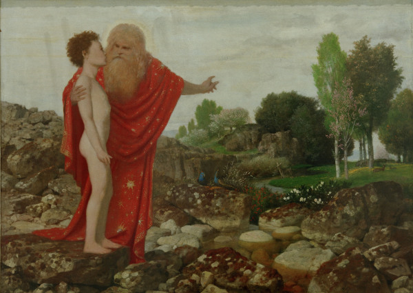 God shows Adam Paradise, Boecklin de Arnold Böcklin