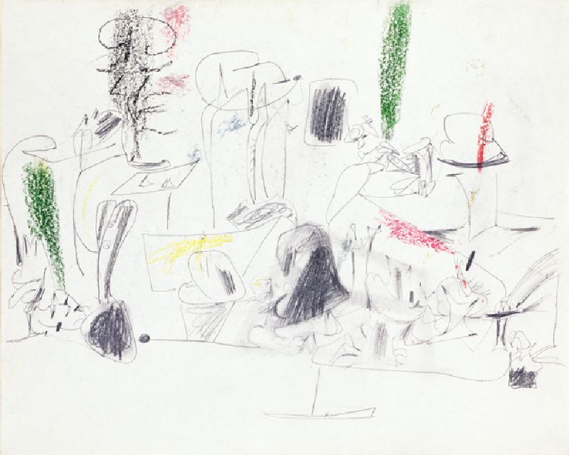 Untitled, c.1946 (pencil & chalk on paper) de Arshile Gorky