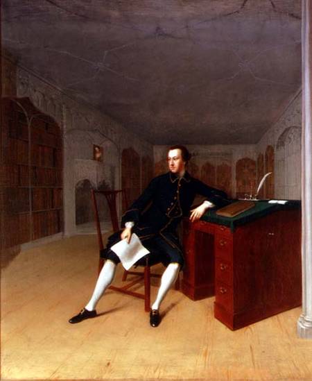 Sir Roger Newdigate in the Library at Arbury de Arthur Devis