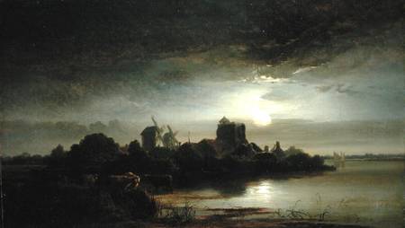 A Village by Moonlight de Arthur Gilbert