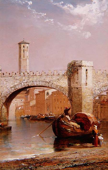 The Old Bridge, Verona de Arthur Joseph Meadows