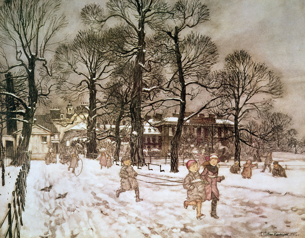 Winter in Kensington Gardens from Peter Pan in Kensington Gardens  by J.M. Barrie de Arthur Rackham