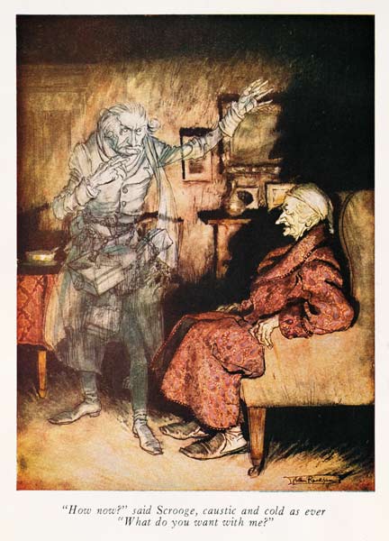 Scrooge and The Ghost of Marley, from Dickens'' ''A Christmas Carol'' de Arthur Rackham