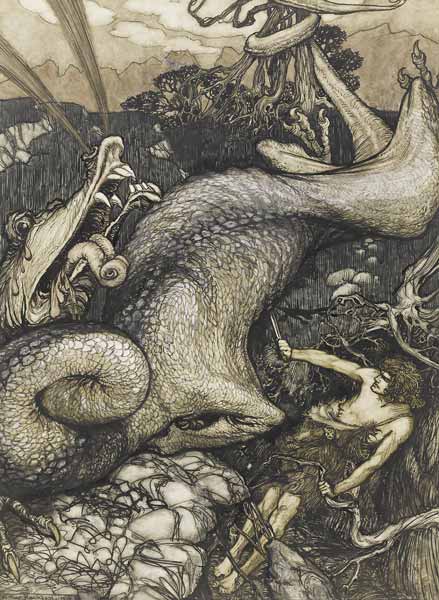 Sigurd the Dragon Slayer de Arthur Rackham