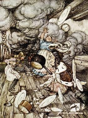 In the Duchess''s Kitchen, illustration to ''Alice''s Adventures in Wonderland'' Lewis Carroll (1832