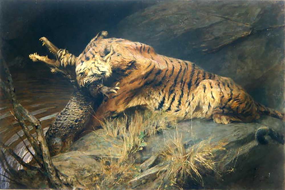 Tiger and Crocodile de Arthur Wardle