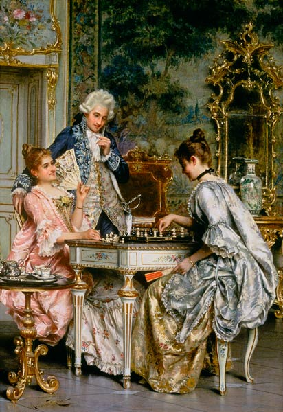 At the chess in the Rococo period. de Arturo Ricci